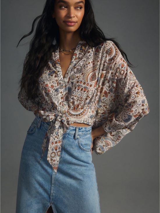 Anthropologie Tops - By Anthropologie Tie-Front Blouse